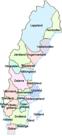 Sweden - the counties