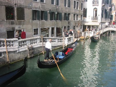 Canal with gondolas