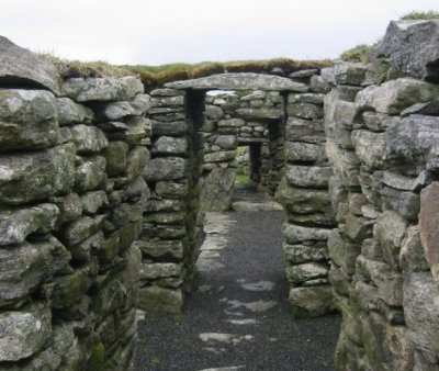 Ruined black house at Arnol